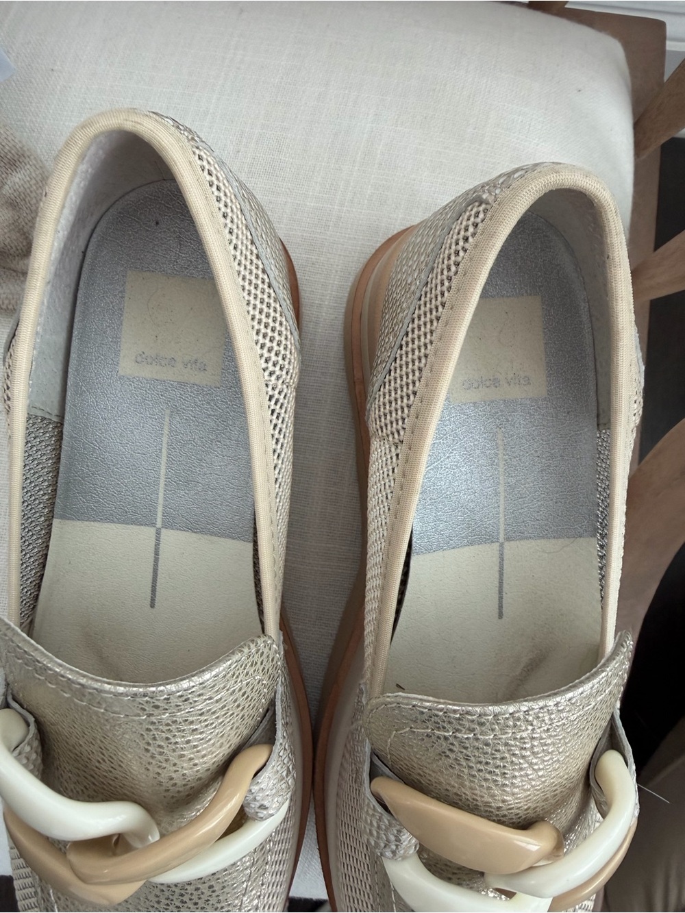 Dolce Vita cream/beige platform loafers - Picture 5 of 5